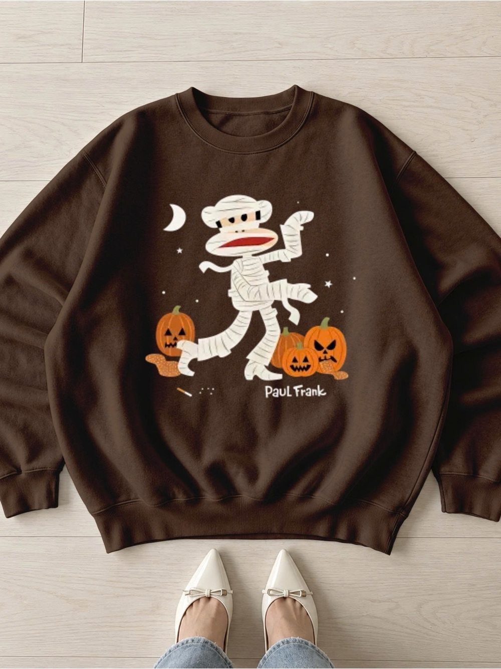 Paul Halloween Mummy Pumpkin Sweatshirt, Cute Graphic Pullover, Unisex